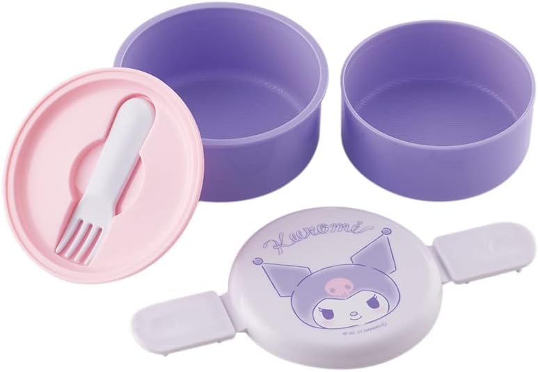 Kuromi 2 Tier Round Bento Lunch Box (17oz)