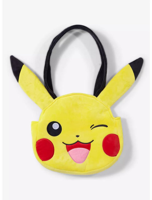 Bioworld Pikachu Pokemon Wink Plush Tote Bag